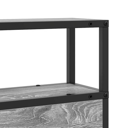 Stauraum-Kopfteil mit Regal Grau Sonoma 160 cm Holzwerkstoff