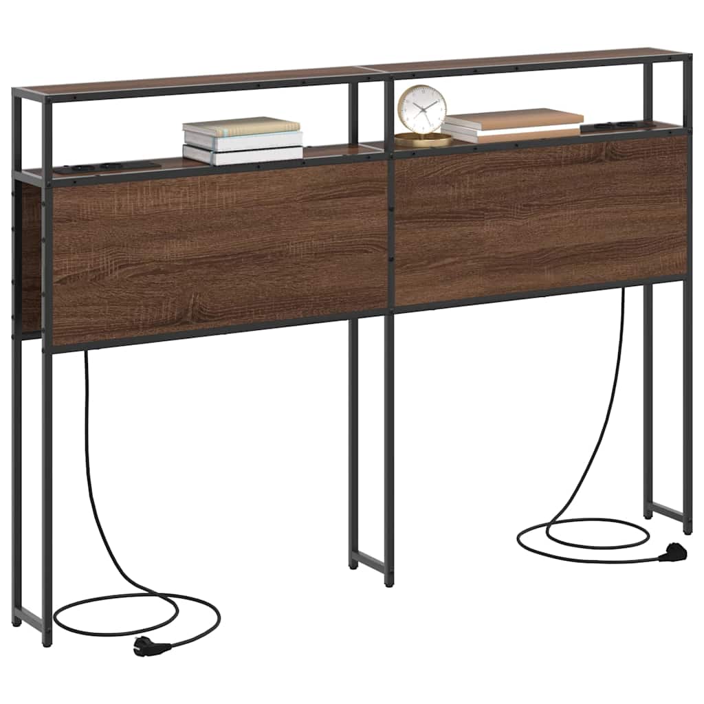 vidaXL Stauraum-Kopfteil Braun Eichen-Optik 160 cm Holzwerkstoff