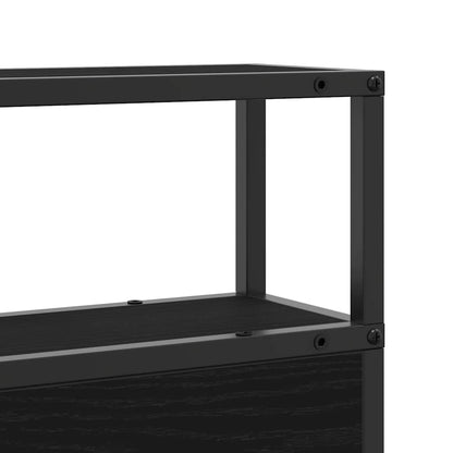 vidaXL Stauraum-Kopfteil Schwarz Eichen-Optik 180 cm Holzwerkstoff