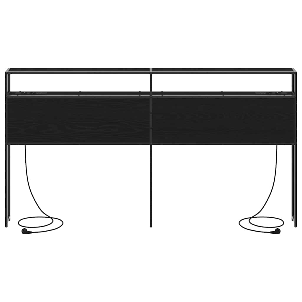 vidaXL Stauraum-Kopfteil Schwarz Eichen-Optik 180 cm Holzwerkstoff