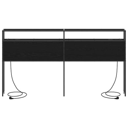 vidaXL Stauraum-Kopfteil Schwarz Eichen-Optik 180 cm Holzwerkstoff
