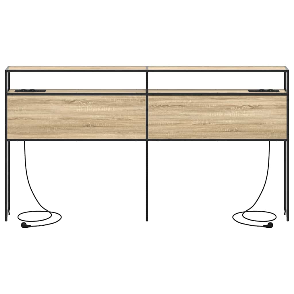 vidaXL Stauraum-Kopfteil mit Regal Sonoma-Eiche 180 cm Holzwerkstoff