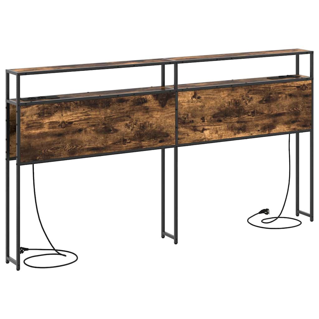 vidaXL Stauraum-Kopfteil mit Regal Räuchereiche 180 cm Holzwerkstoff