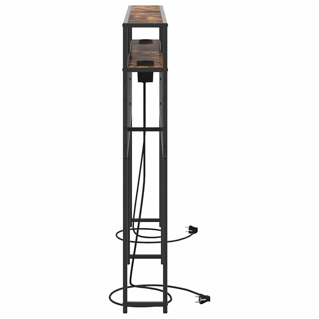 vidaXL Stauraum-Kopfteil mit Regal Räuchereiche 180 cm Holzwerkstoff