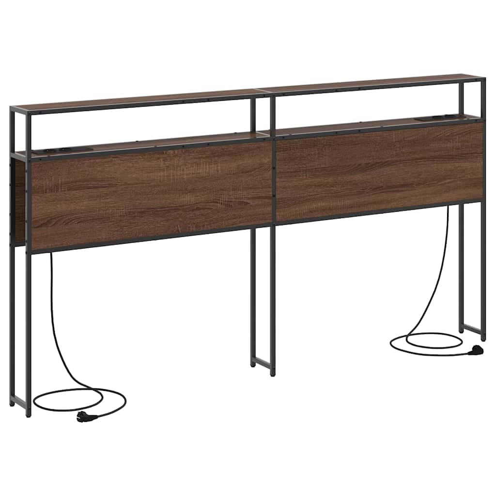 Stauraum-Kopfteil Braun Eichen-Optik 180 cm Holzwerkstoff