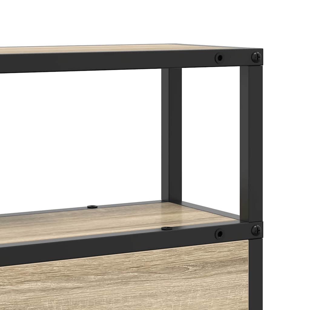 vidaXL Stauraum-Kopfteil mit Regal Sonoma-Eiche 200 cm Holzwerkstoff
