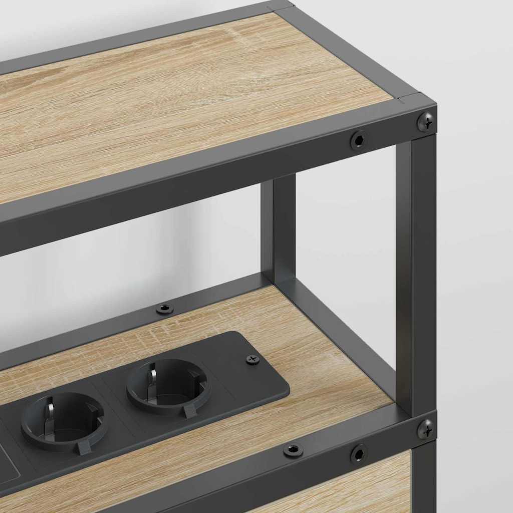 vidaXL Stauraum-Kopfteil mit Regal Sonoma-Eiche 200 cm Holzwerkstoff