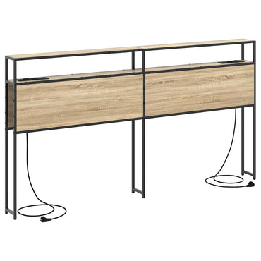 vidaXL Stauraum-Kopfteil mit Regal Sonoma-Eiche 200 cm Holzwerkstoff