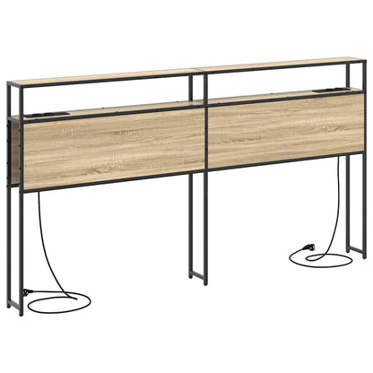 vidaXL Stauraum-Kopfteil mit Regal Sonoma-Eiche 200 cm Holzwerkstoff