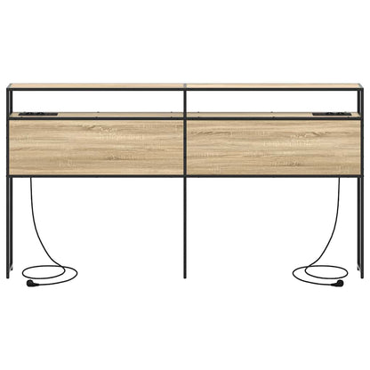 vidaXL Stauraum-Kopfteil mit Regal Sonoma-Eiche 200 cm Holzwerkstoff