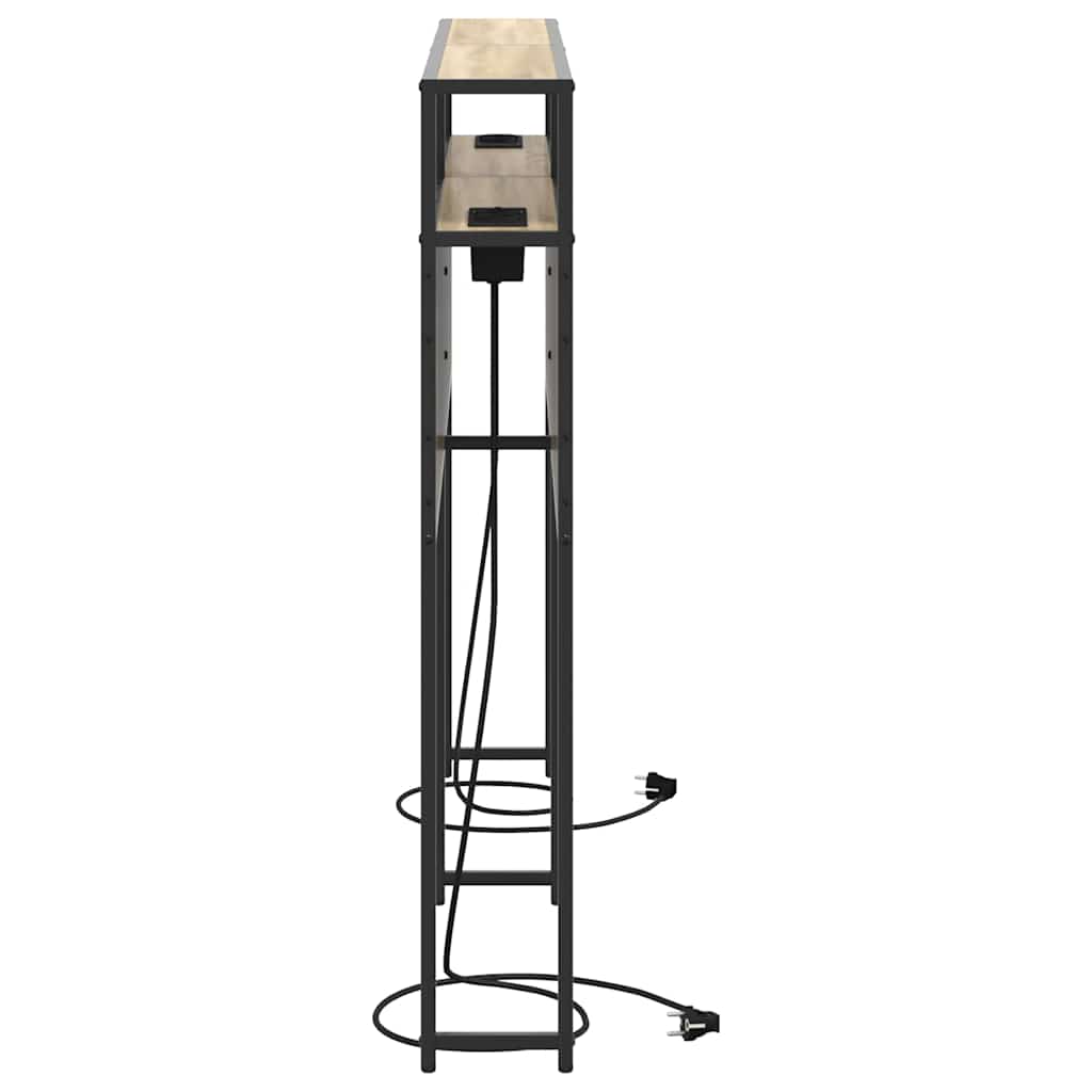 vidaXL Stauraum-Kopfteil mit Regal Sonoma-Eiche 200 cm Holzwerkstoff