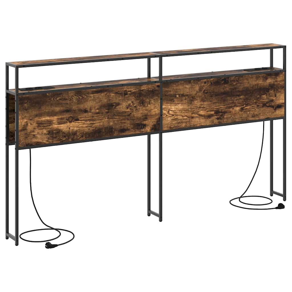 Stauraum-Kopfteil mit Regal Räuchereiche 200 cm Holzwerkstoff