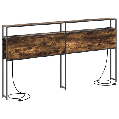 Stauraum-Kopfteil mit Regal Räuchereiche 200 cm Holzwerkstoff