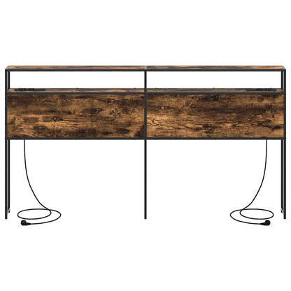 Stauraum-Kopfteil mit Regal Räuchereiche 200 cm Holzwerkstoff