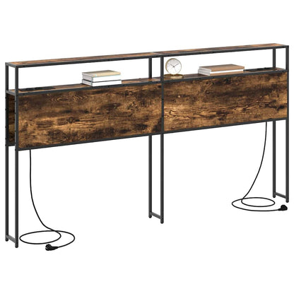 Stauraum-Kopfteil mit Regal Räuchereiche 200 cm Holzwerkstoff