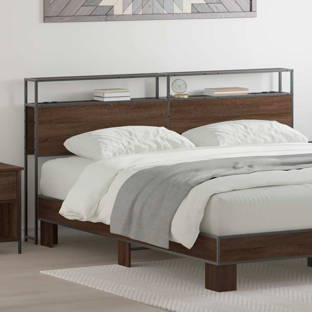 vidaXL Stauraum-Kopfteil Braun Eichen-Optik 200 cm Holzwerkstoff