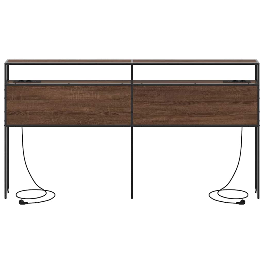 vidaXL Stauraum-Kopfteil Braun Eichen-Optik 200 cm Holzwerkstoff