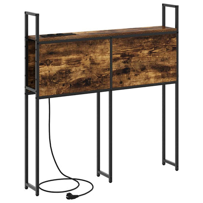 Kopfteil mit Stauraum mit Ladestation mit Regal Räuchereiche