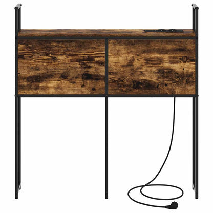 Kopfteil mit Stauraum mit Ladestation mit Regal Räuchereiche