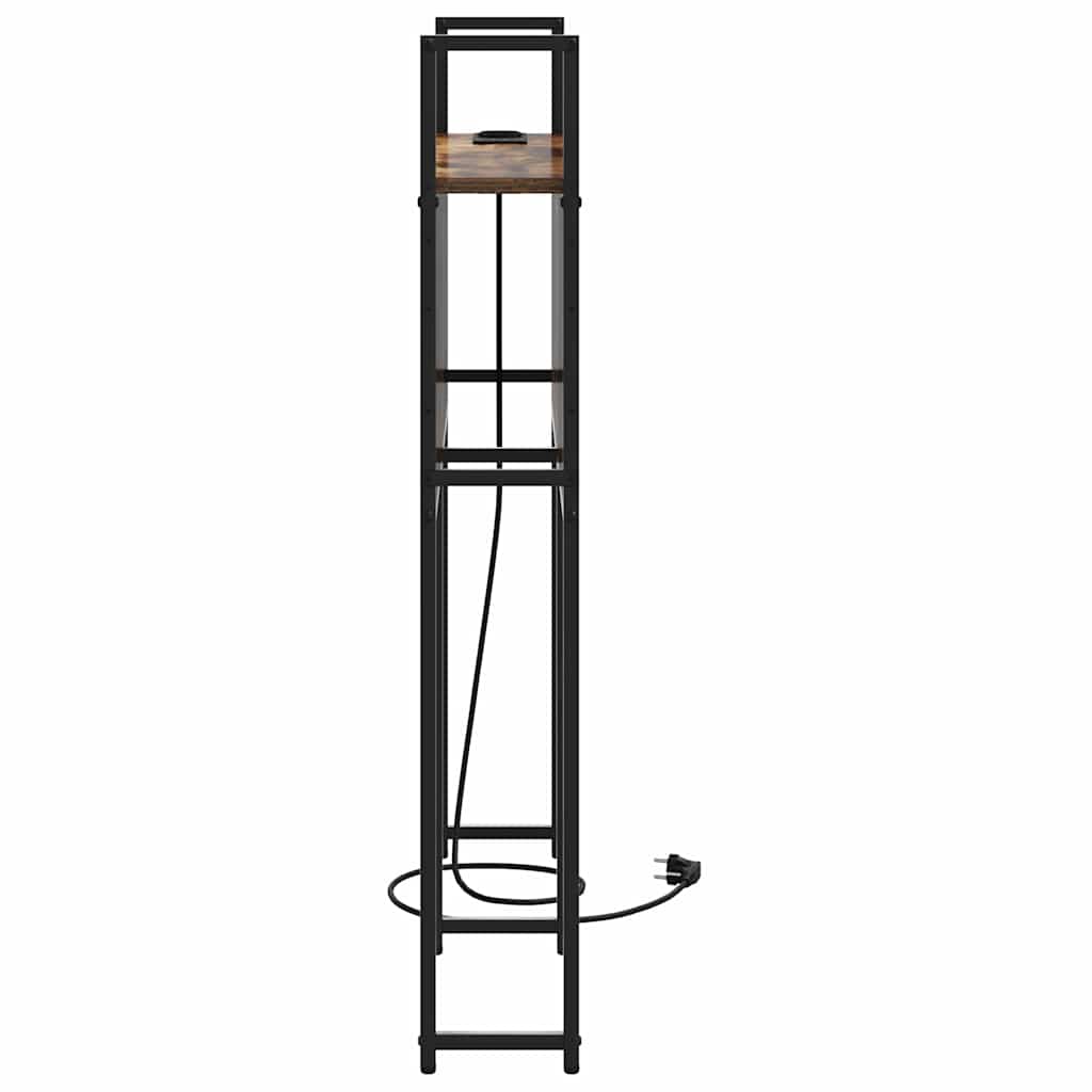 Kopfteil mit Stauraum mit Ladestation mit Regal Räuchereiche