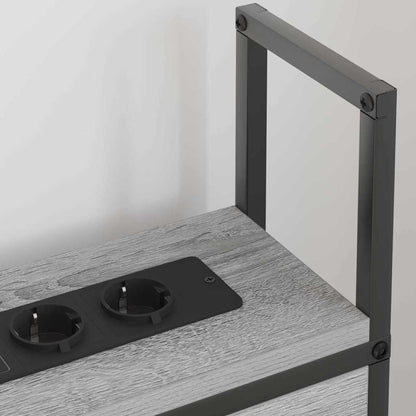 Kopfteil mit Stauraum mit Ladestation Grau Sonoma Holzwerkstoff