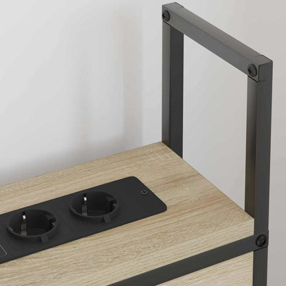 Kopfteil mit Stauraum mit Ladestation mit Regal Sonoma-Eiche