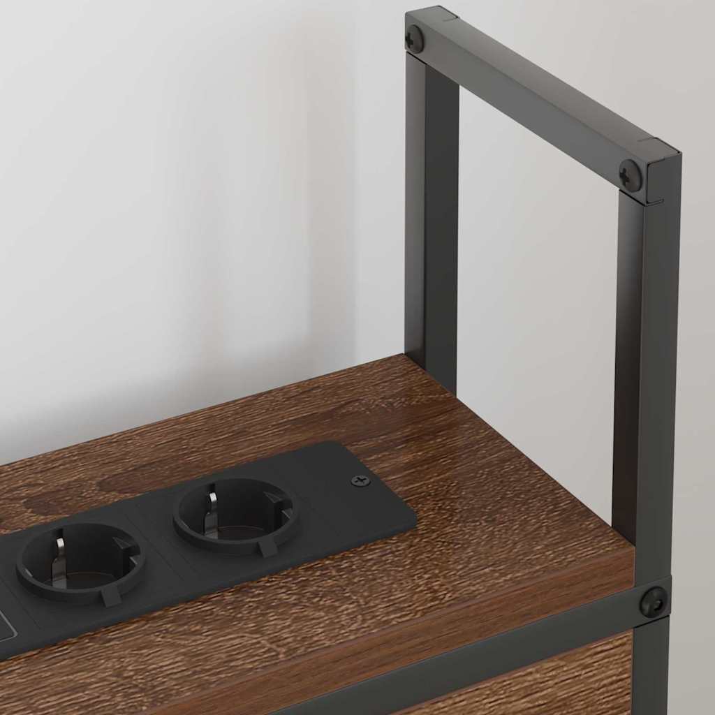 Kopfteil mit Stauraum mit Ladestation Braun Eichen-Optik