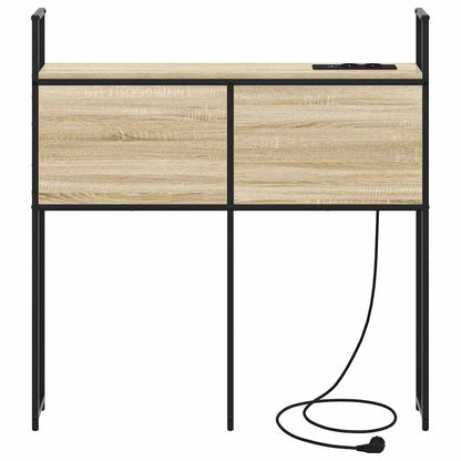 Kopfteil mit Stauraum mit Ladestation mit Regal Sonoma-Eiche