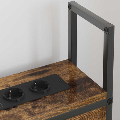 Kopfteil mit Stauraum mit Ladestation mit Regal Räuchereiche