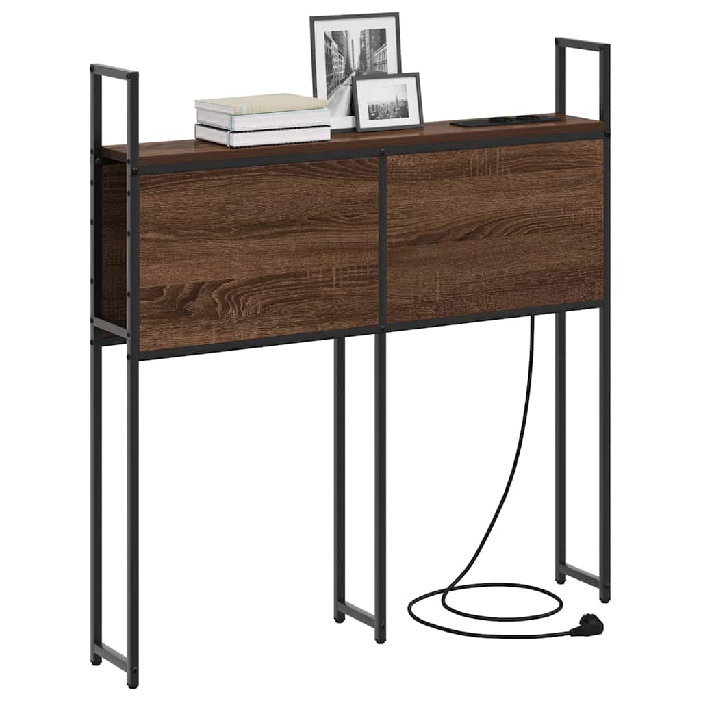 Kopfteil mit Stauraum mit Ladestation Braun Eichen-Optik