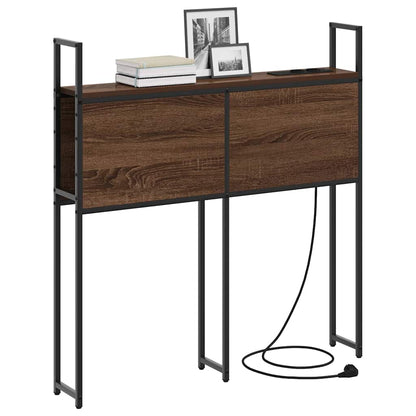 Kopfteil mit Stauraum mit Ladestation Braun Eichen-Optik