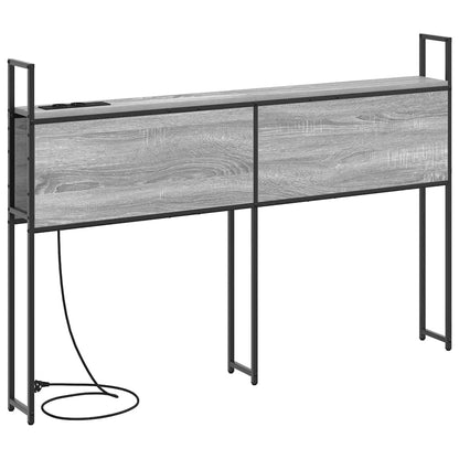 Kopfteil mit Stauraum mit Ladestation Grau Sonoma Holzwerkstoff