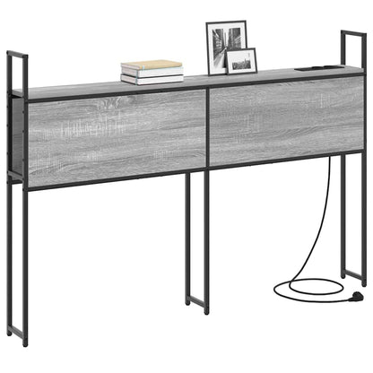 Kopfteil mit Stauraum mit Ladestation Grau Sonoma Holzwerkstoff