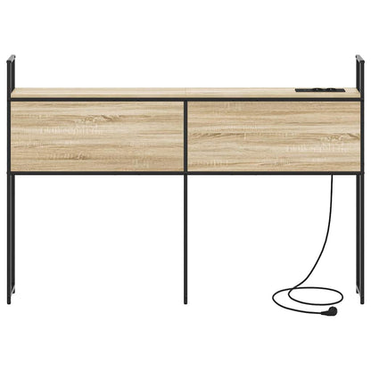 Kopfteil mit Stauraum mit Ladestation mit Regal Sonoma-Eiche