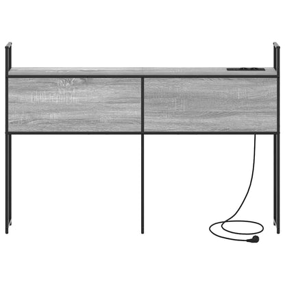 vidaXL Kopfteil mit Stauraum mit Ladestation Grau Sonoma Holzwerkstoff