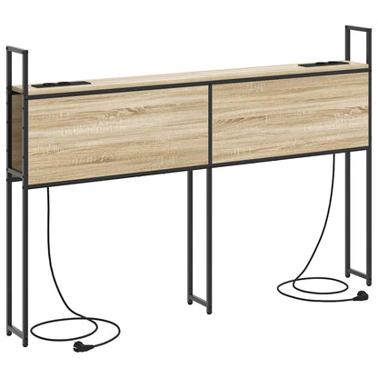 vidaXL Kopfteil mit Stauraum mit Ladestation mit Regal Sonoma-Eiche
