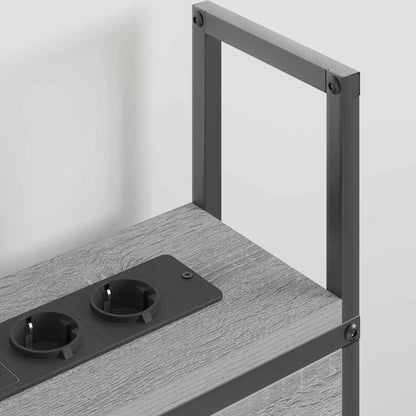 Kopfteil mit Stauraum mit Ladestation Grau Sonoma Holzwerkstoff