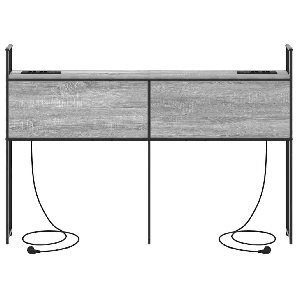 Kopfteil mit Stauraum mit Ladestation Grau Sonoma Holzwerkstoff