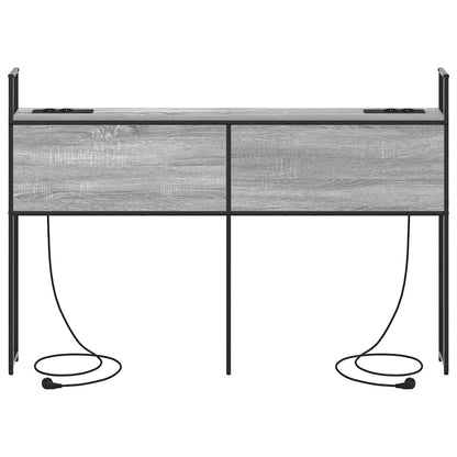 Kopfteil mit Stauraum mit Ladestation Grau Sonoma Holzwerkstoff