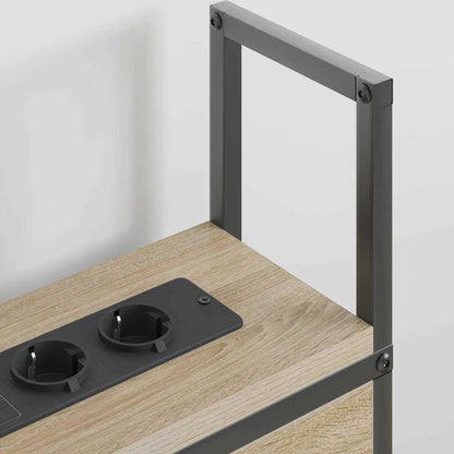 Kopfteil mit Stauraum mit Ladestation mit Regal Sonoma-Eiche