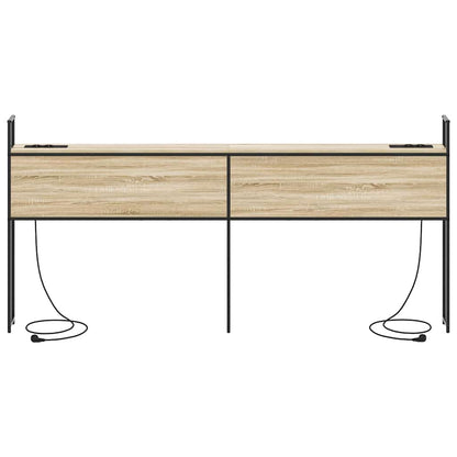 Kopfteil mit Stauraum mit Ladestation mit Regal Sonoma-Eiche