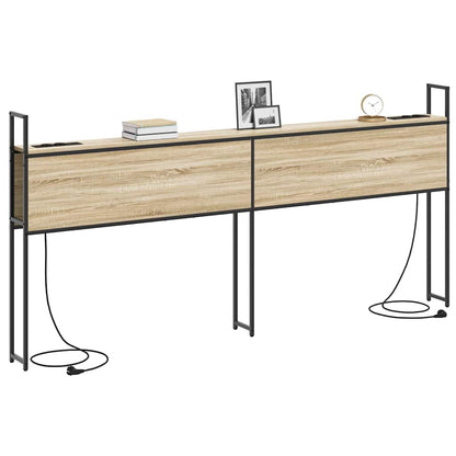 Kopfteil mit Stauraum mit Ladestation mit Regal Sonoma-Eiche