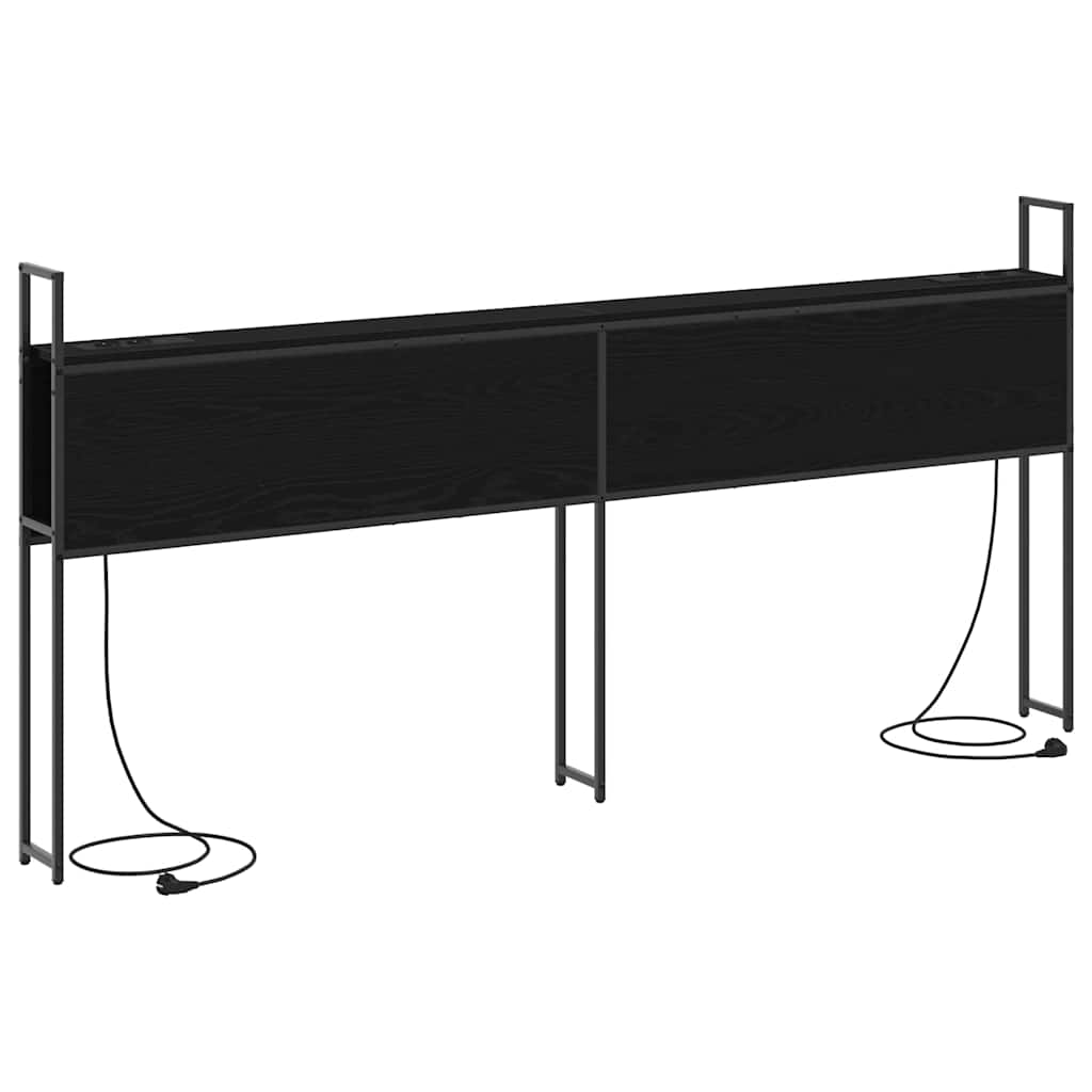 vidaXL Kopfteil mit Stauraum mit Ladestation Schwarz Eichen-Optik