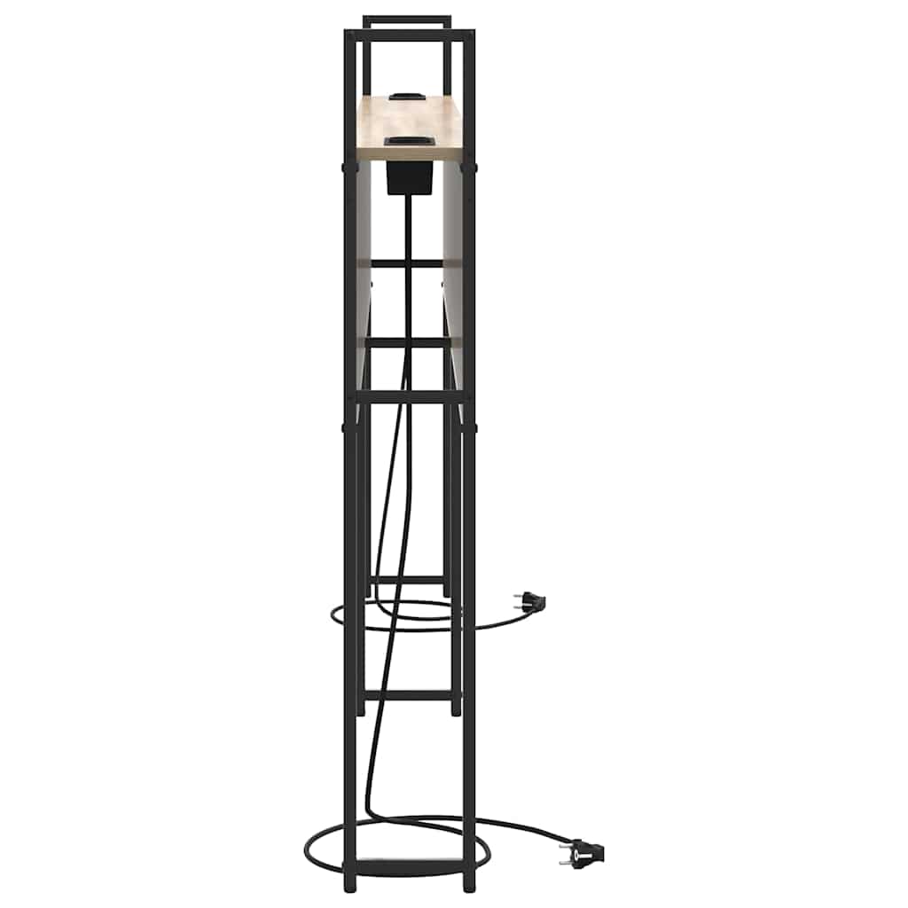 Kopfteil mit Stauraum mit Ladestation mit Regal Sonoma-Eiche