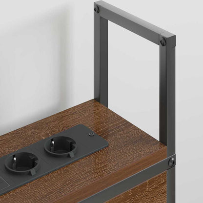 Kopfteil mit Stauraum mit Ladestation Braun Eichen-Optik