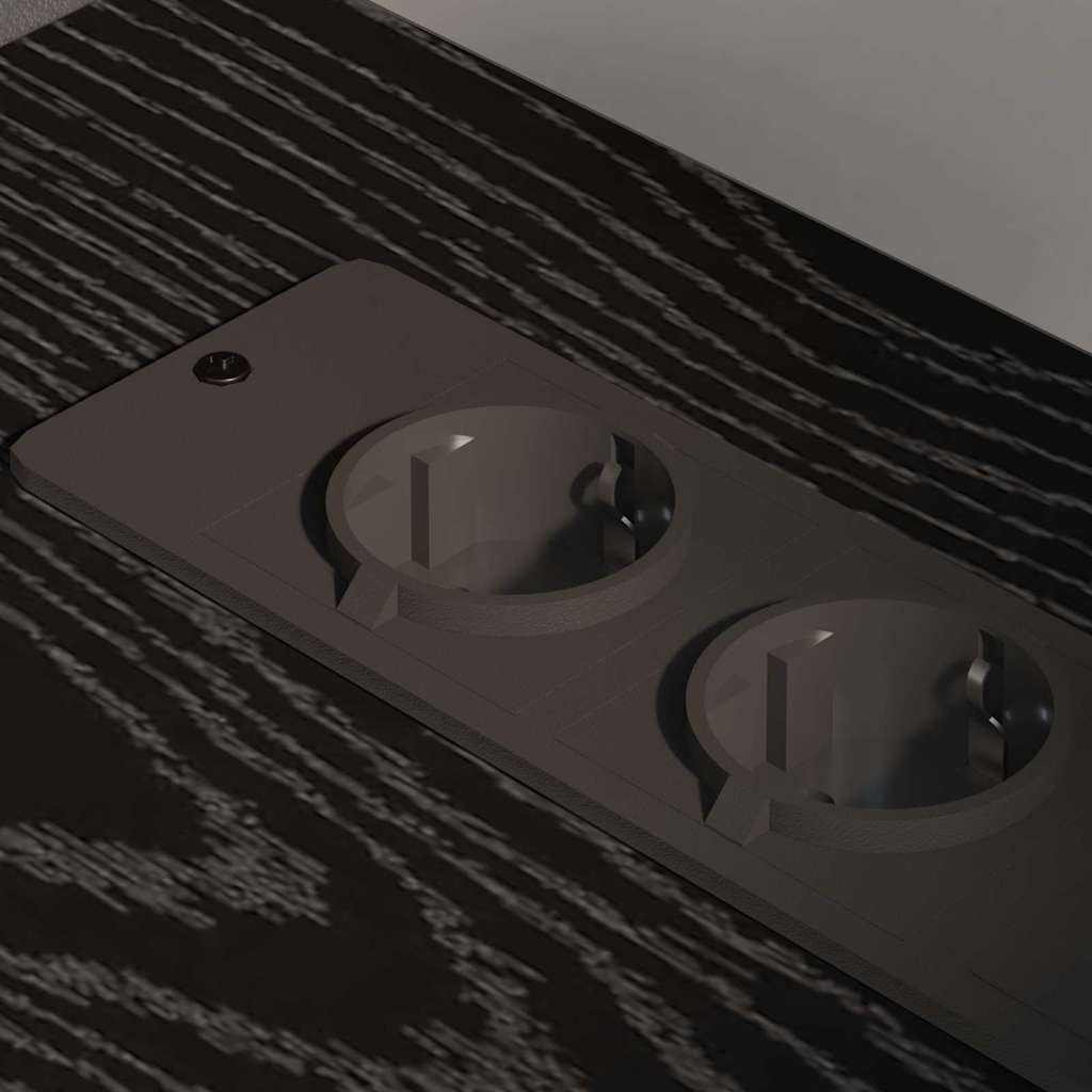 Schrank mit Ladestation Schwarz Eichen-Optik 61 x 46 x 67 cm