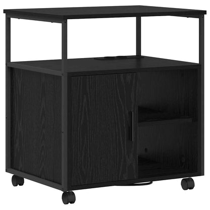 Schrank mit Ladestation Schwarz Eichen-Optik 61 x 46 x 67 cm