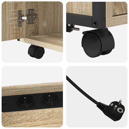 Schrank mit Ladestation Mit Rad Sonoma-Eiche 61 x 46 x 67 cm