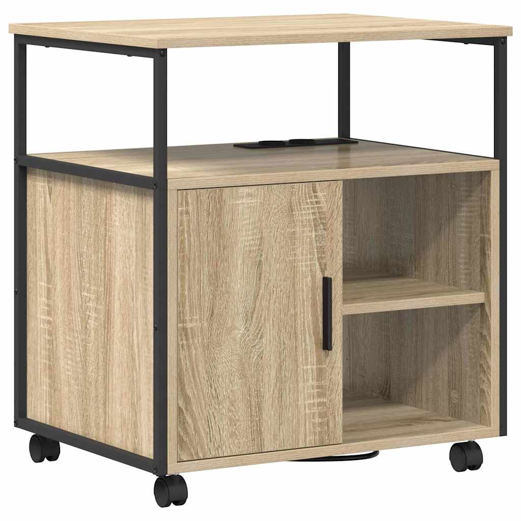 Schrank mit Ladestation Mit Rad Sonoma-Eiche 61 x 46 x 67 cm