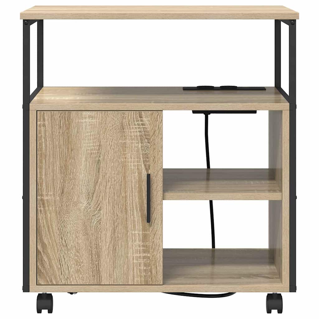 Schrank mit Ladestation Mit Rad Sonoma-Eiche 61 x 46 x 67 cm